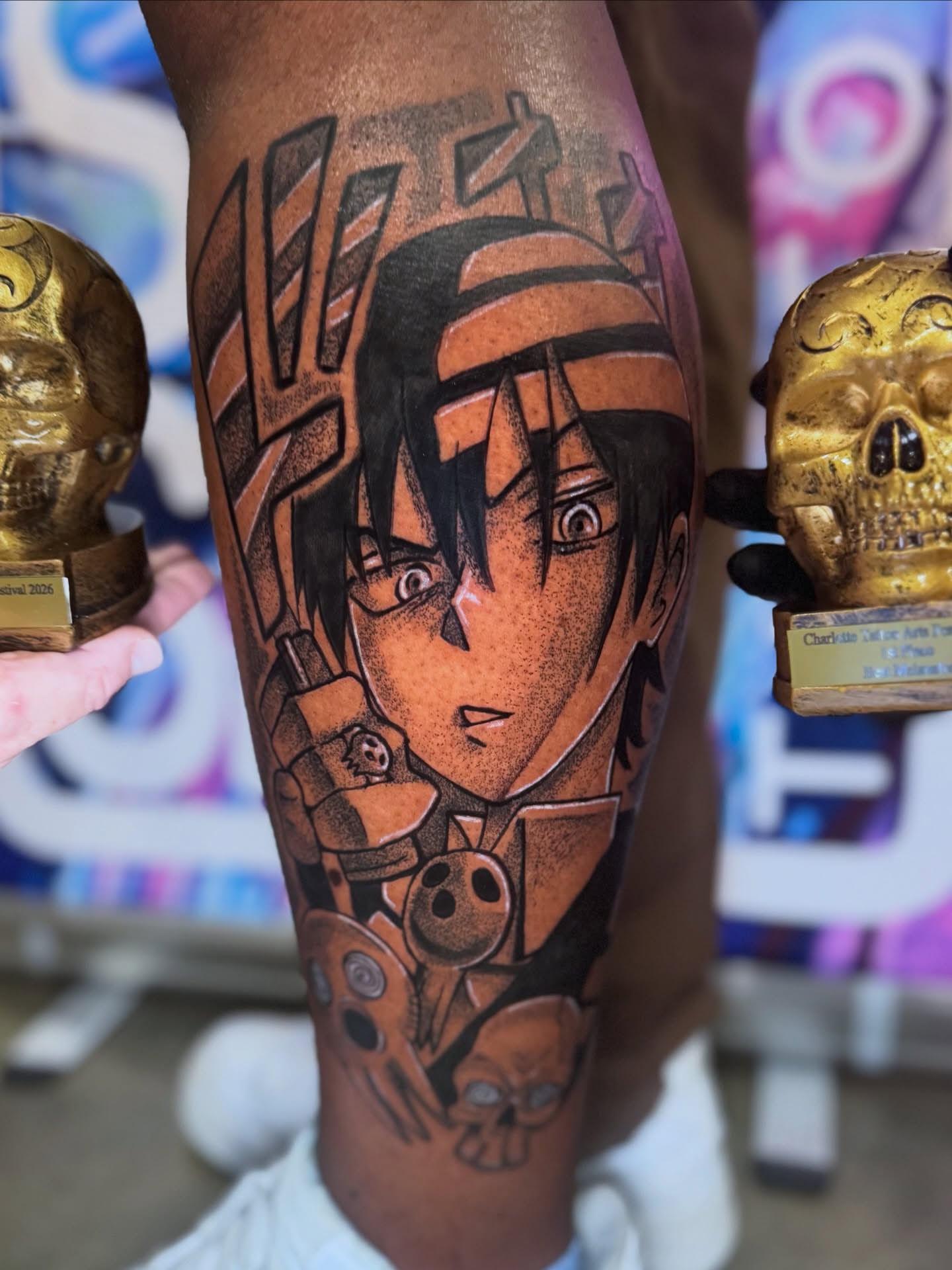 Tattoo by @shushe_tattoo โ anime, dotwork