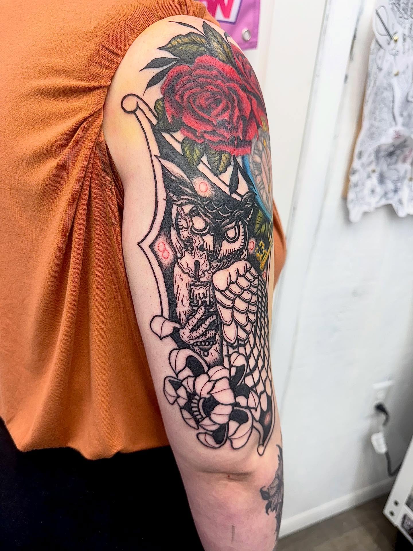 Tattoo by @ashestoashestattoo — american_traditional, dotwork