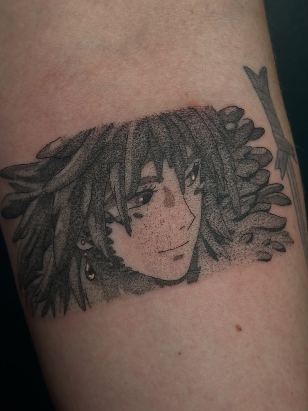Tattoo by @inkygremlin — anime, dotwork
