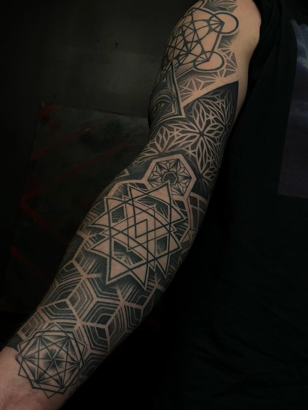 Tattoo by @rxr.dreadzilla — geometric, black_and_grey