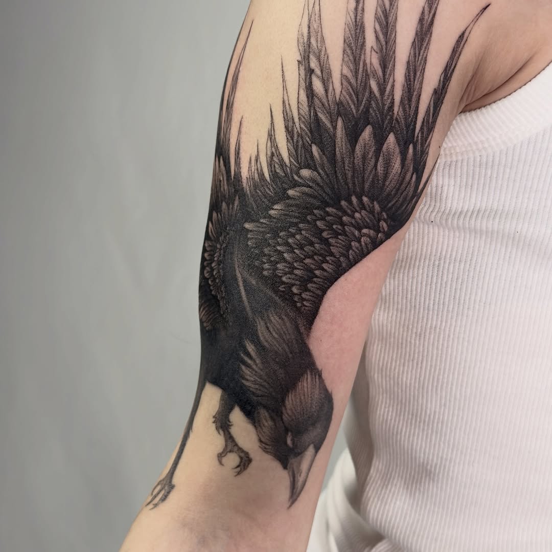 Tattoo by @grimsaintt — black_and_grey, realism