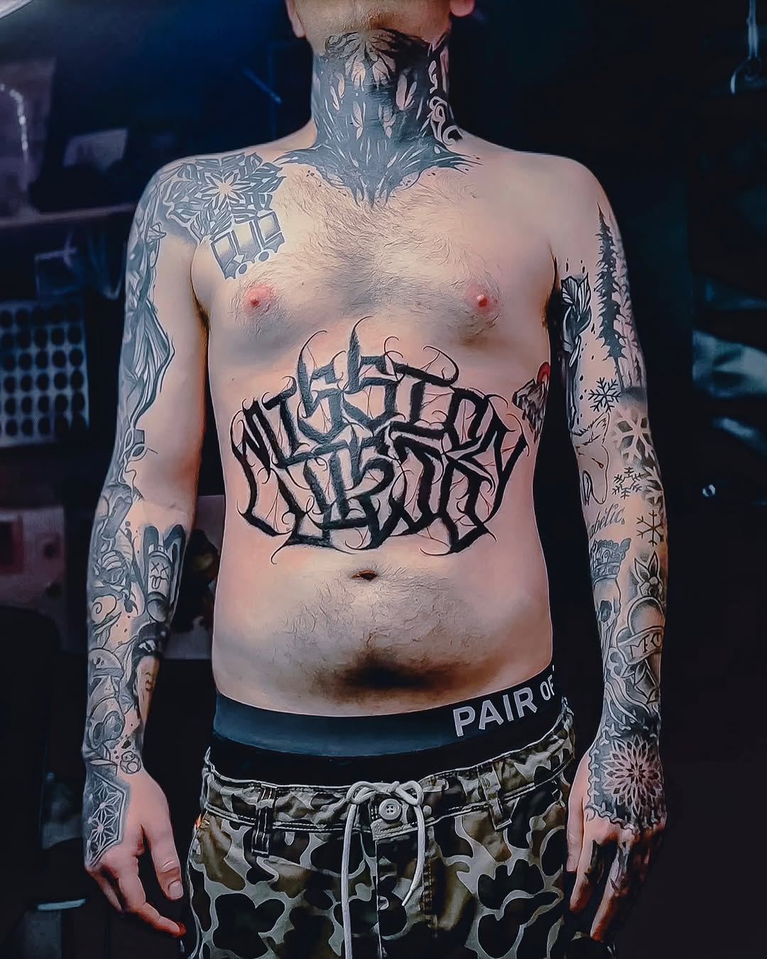 Tattoo by @vital_tattoos — lettering_script, blackwork