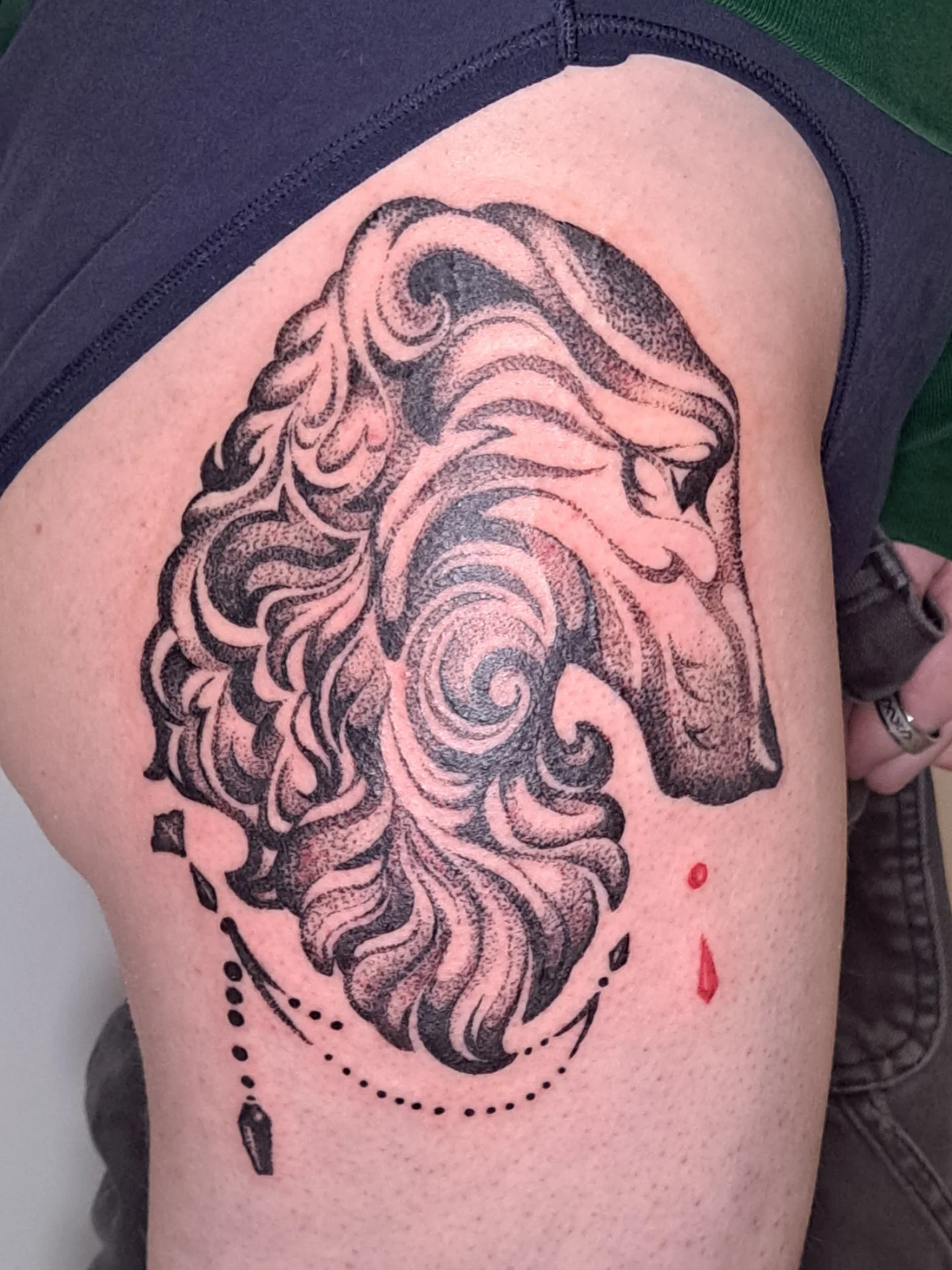 Tattoo by @dogranchtattoo — dotwork