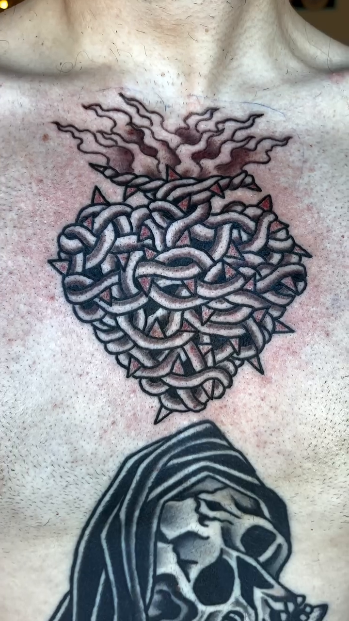 Tattoo by @jeffslacktattoo — blackwork, ornamental