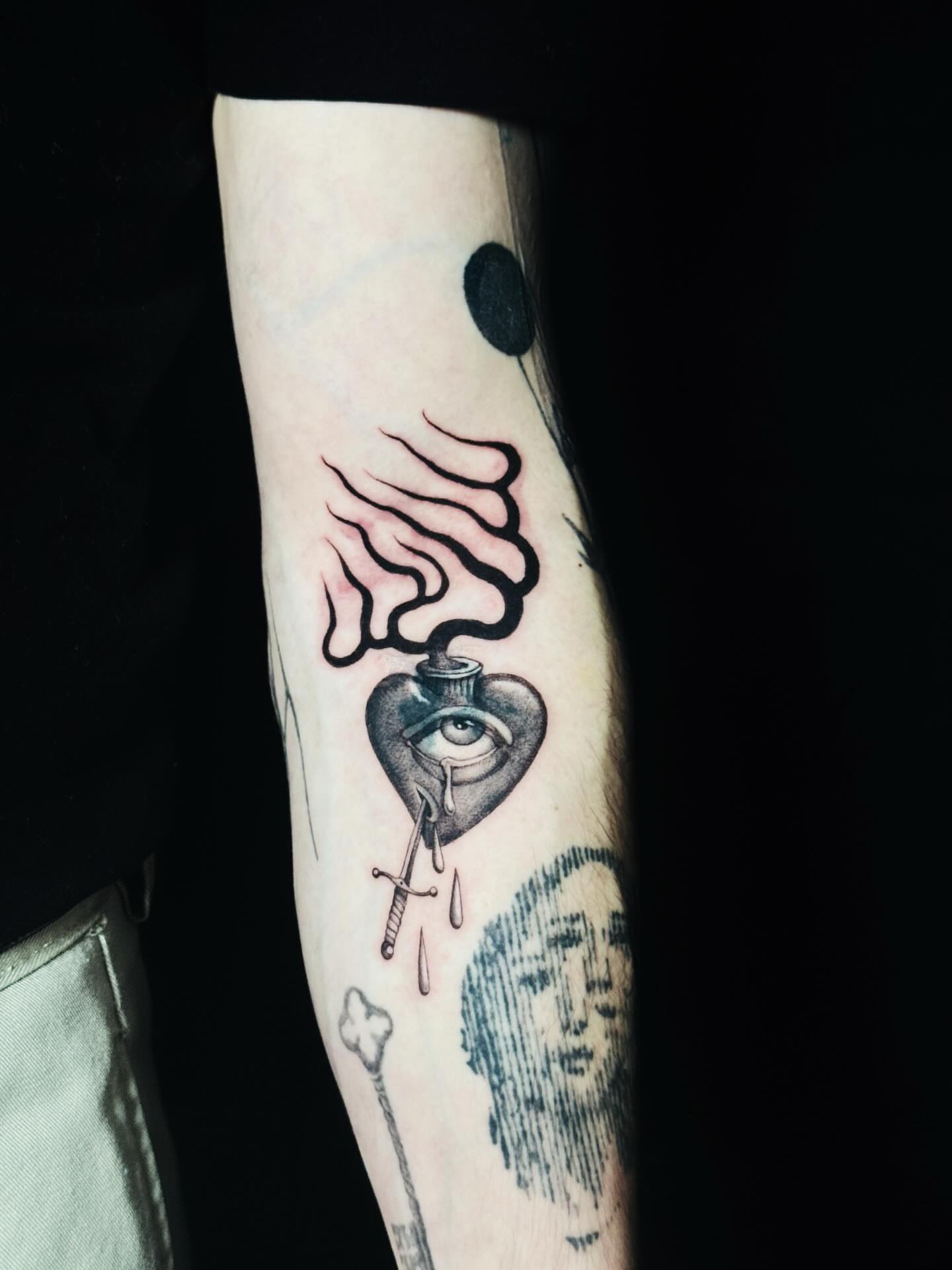 Tattoo by @nonoka_tattoo — black_and_grey