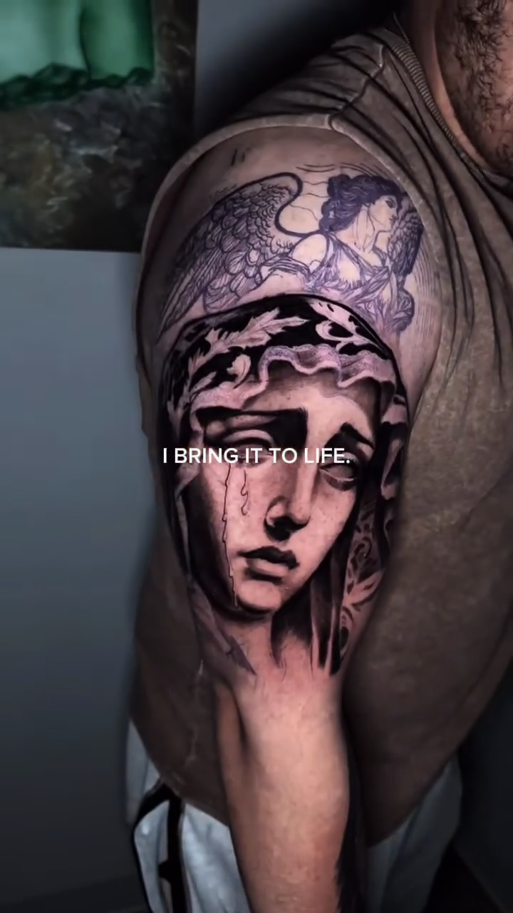 Tattoo by @shellzinkz — realism, black_and_grey