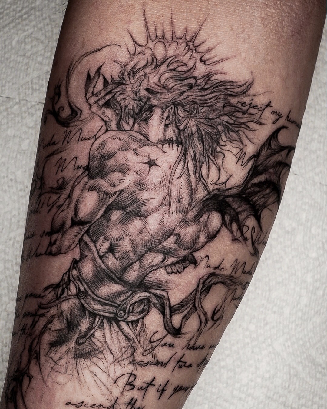 Tattoo by @chrisjtattoo — black_and_grey, realism