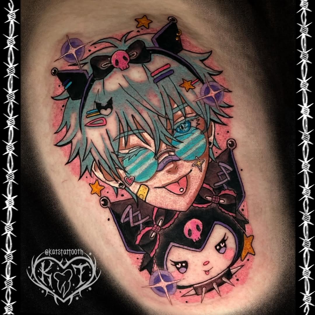 Tattoo by @katstattooth — new_school, anime