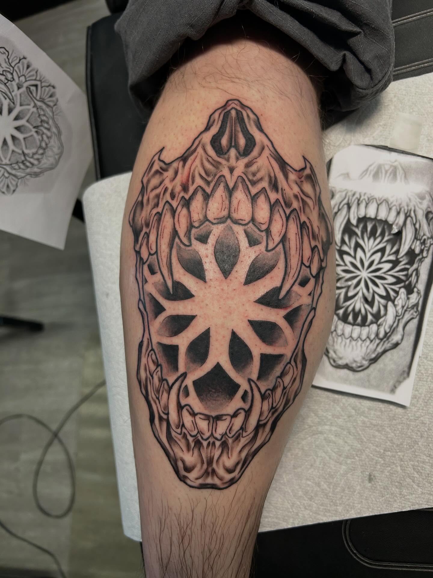 Tattoo by @fionatattooos — geometric, black_and_grey