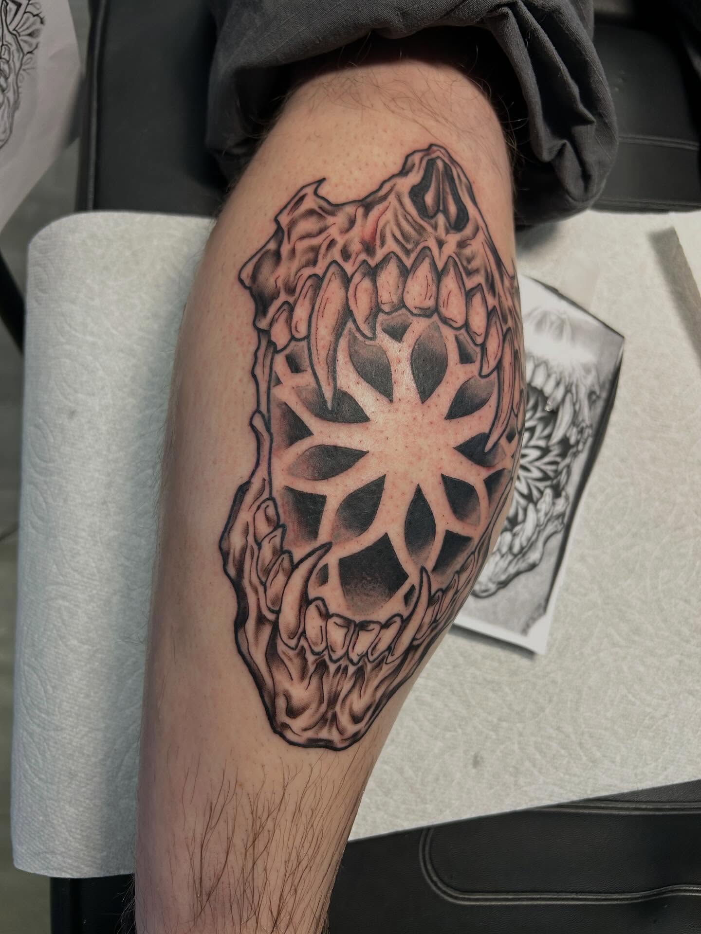 Tattoo by @fionatattooos — geometric, black_and_grey