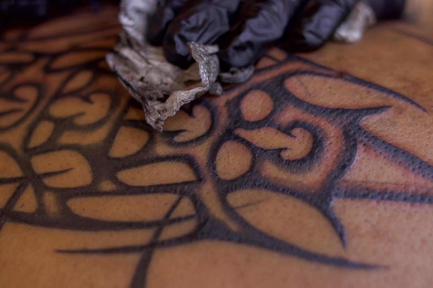 Tribal pattern tribal tattoo on the shoulder by Vic Merkley