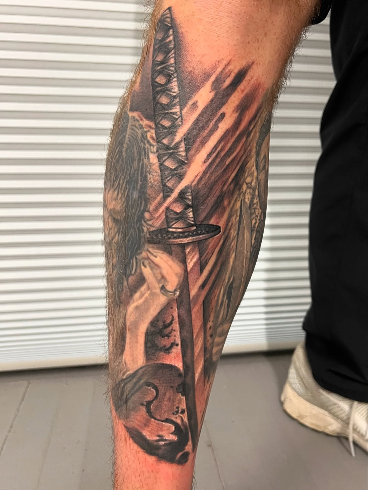Tattoo by @strikt — black_and_grey, realism