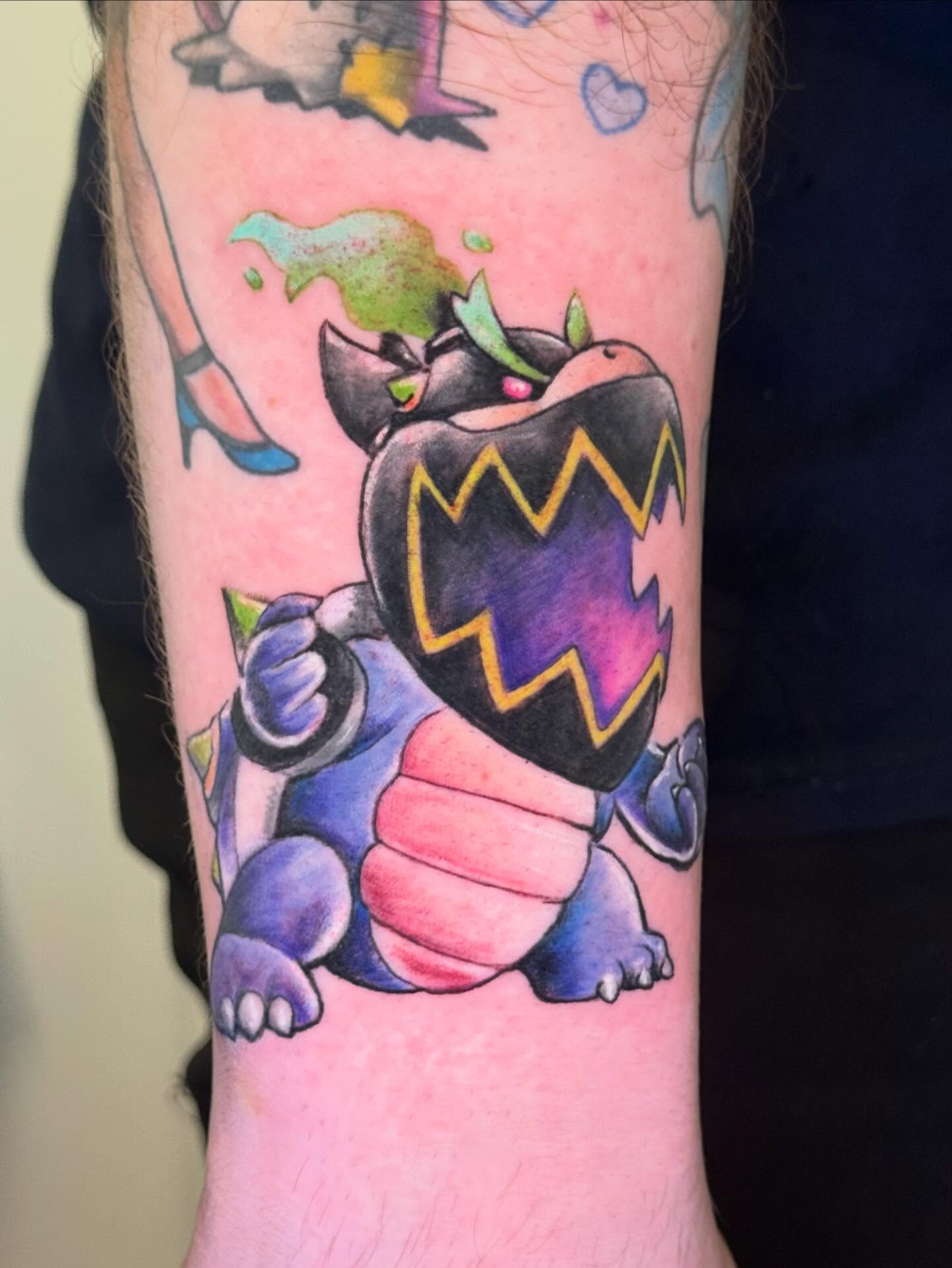 Blastoise new school tattoo on the forearm by Vega