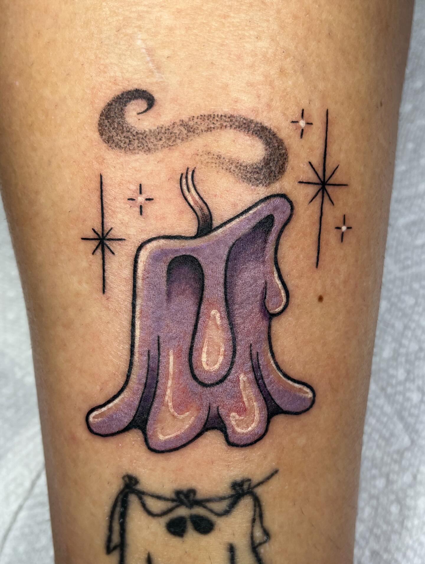 Toasted bread new school tattoo on the forearm by Abby Brooks, Memphis, Tennessee