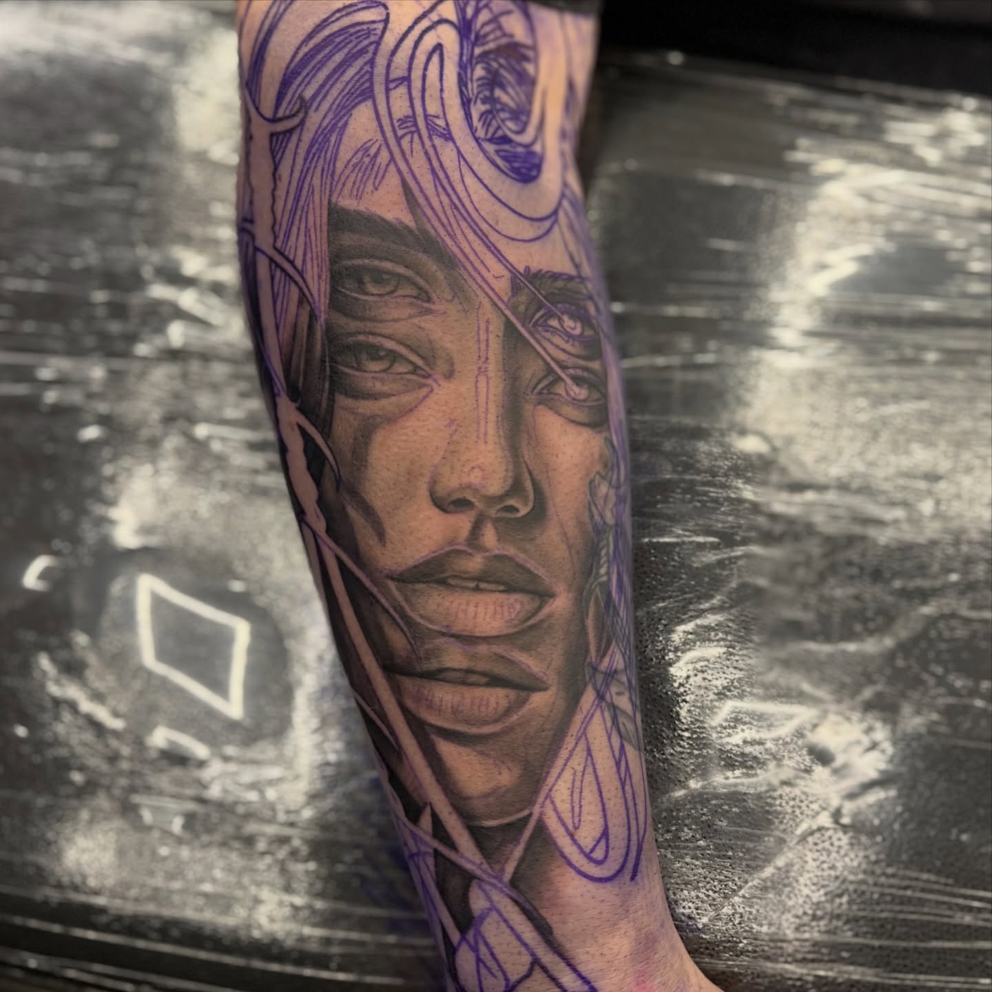 Portrait realism tattoo on the forearm by Indiana Tattoo Artist