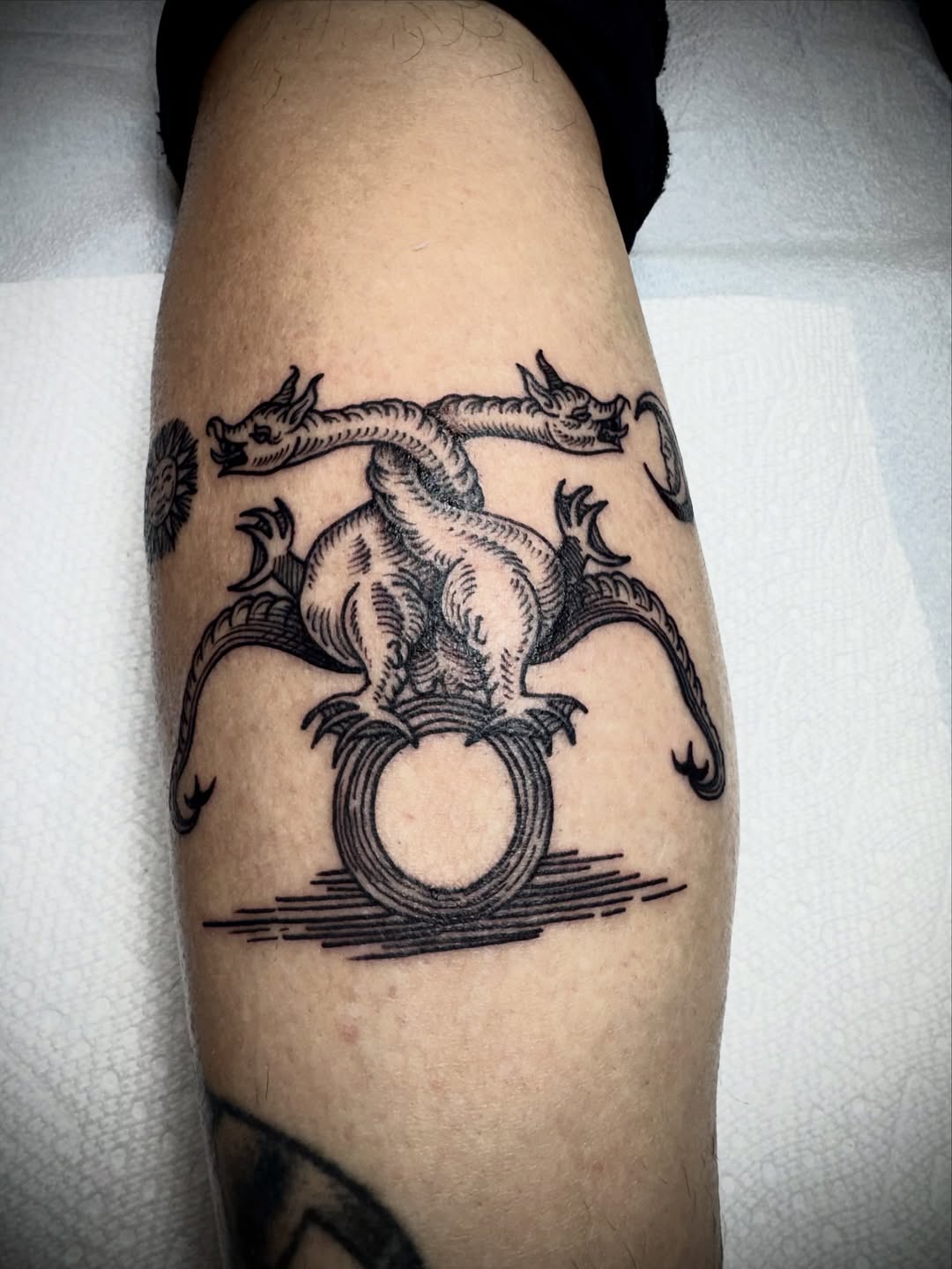 Tattoo by @kristenpaigetattoo — illustrative, black_and_grey