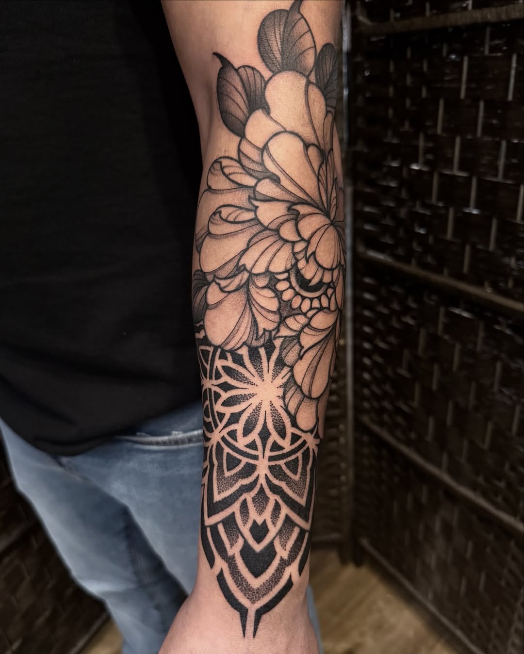 Tattoo by @roseydeers — geometric, dotwork
