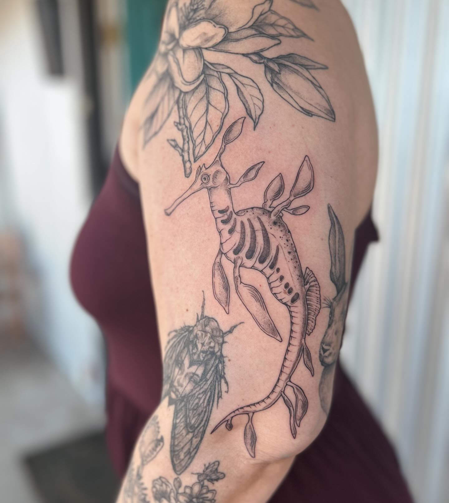 Tattoo by @littlebird_ink — black_and_grey