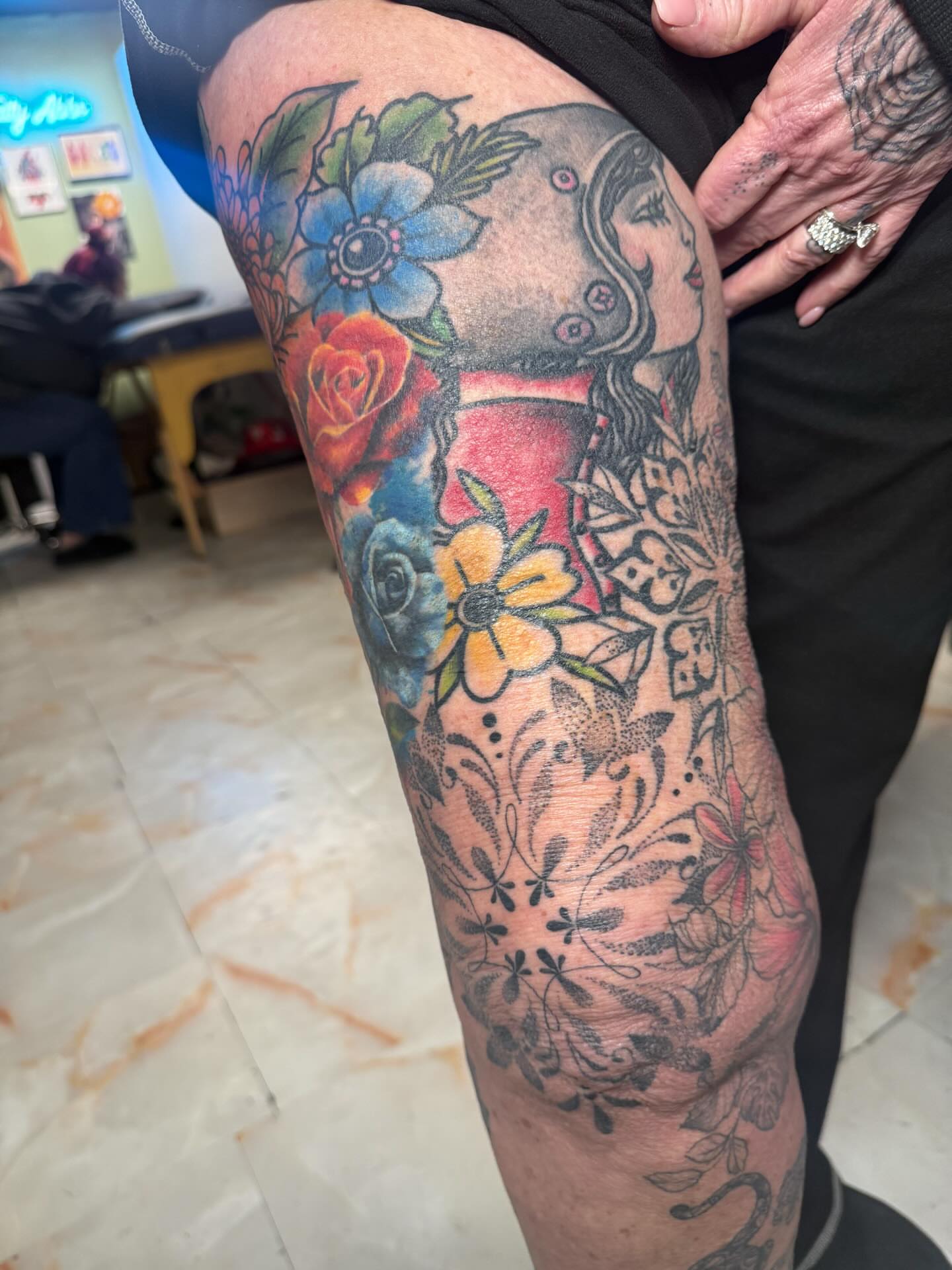 Tattoo by @inkedbydelaney — american_traditional, dotwork