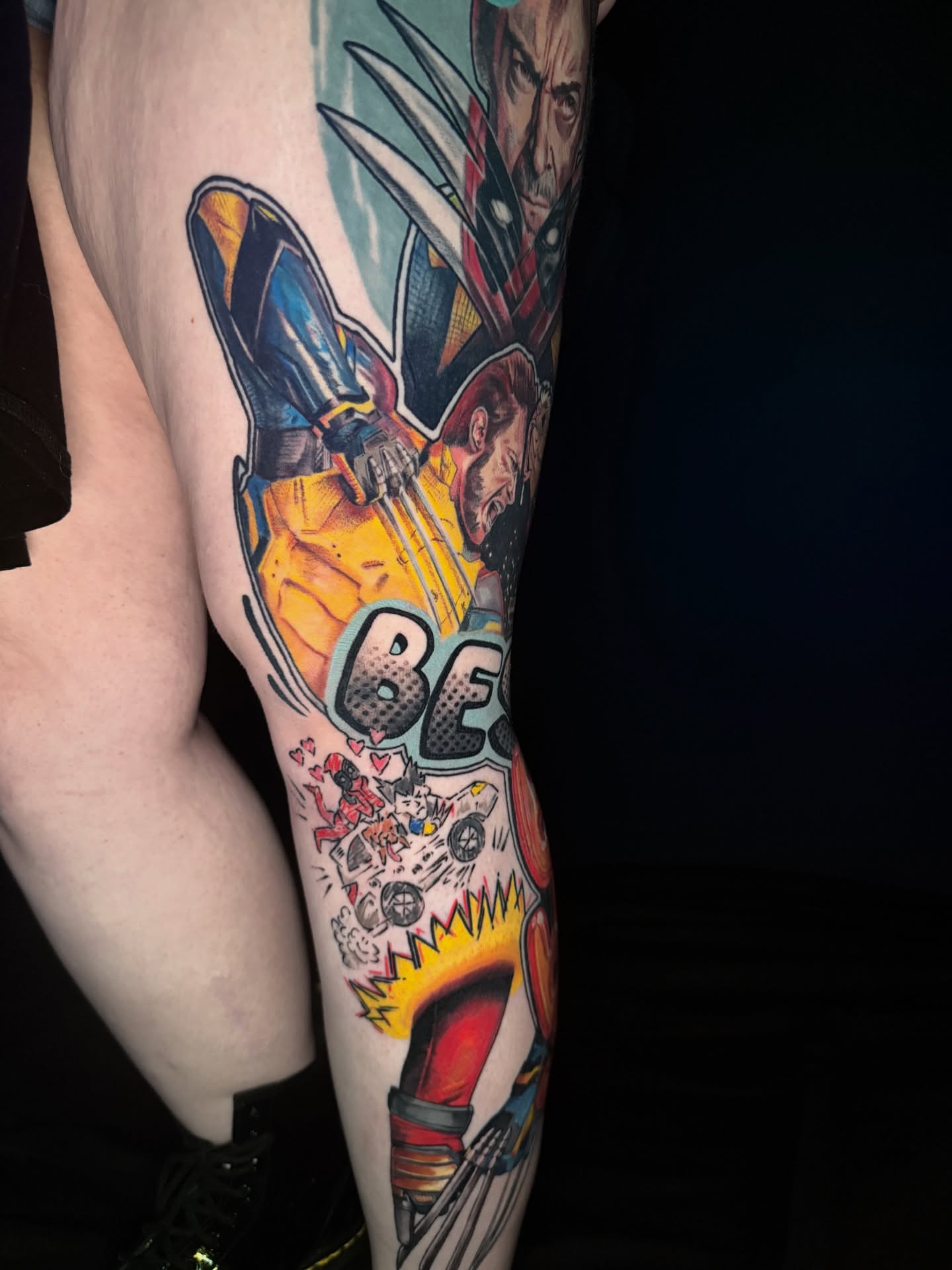 Wolverine American traditional tattoo on the forearm by Sam Minter, Grafton, Massachusetts