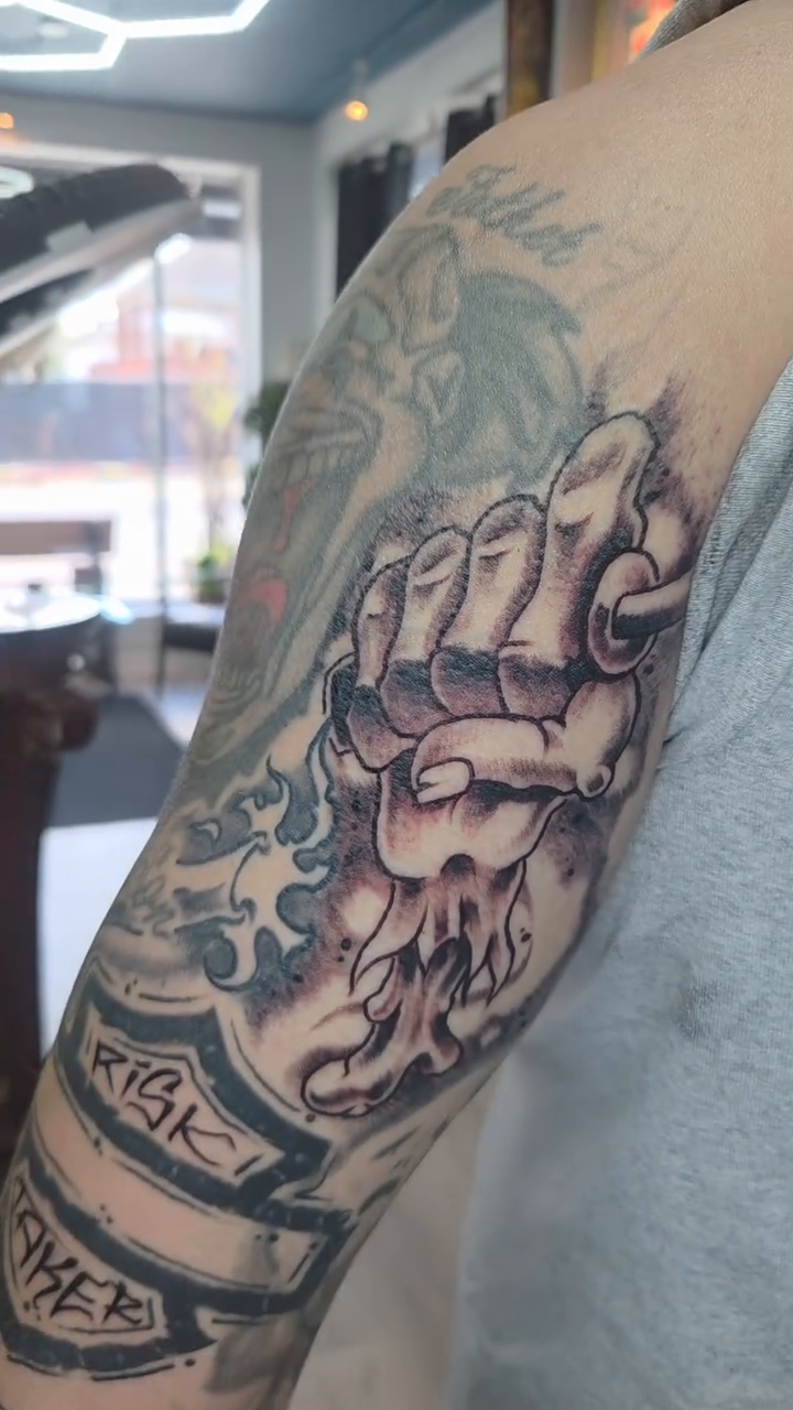 Tattoo by @geo_does_art — black_and_grey, realism