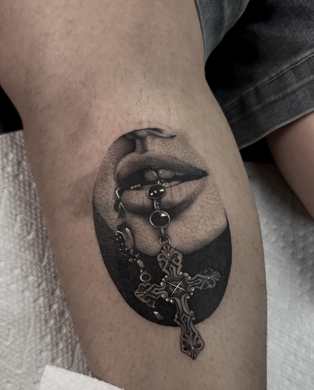 Tattoo by @driinked β realism, black_and_grey