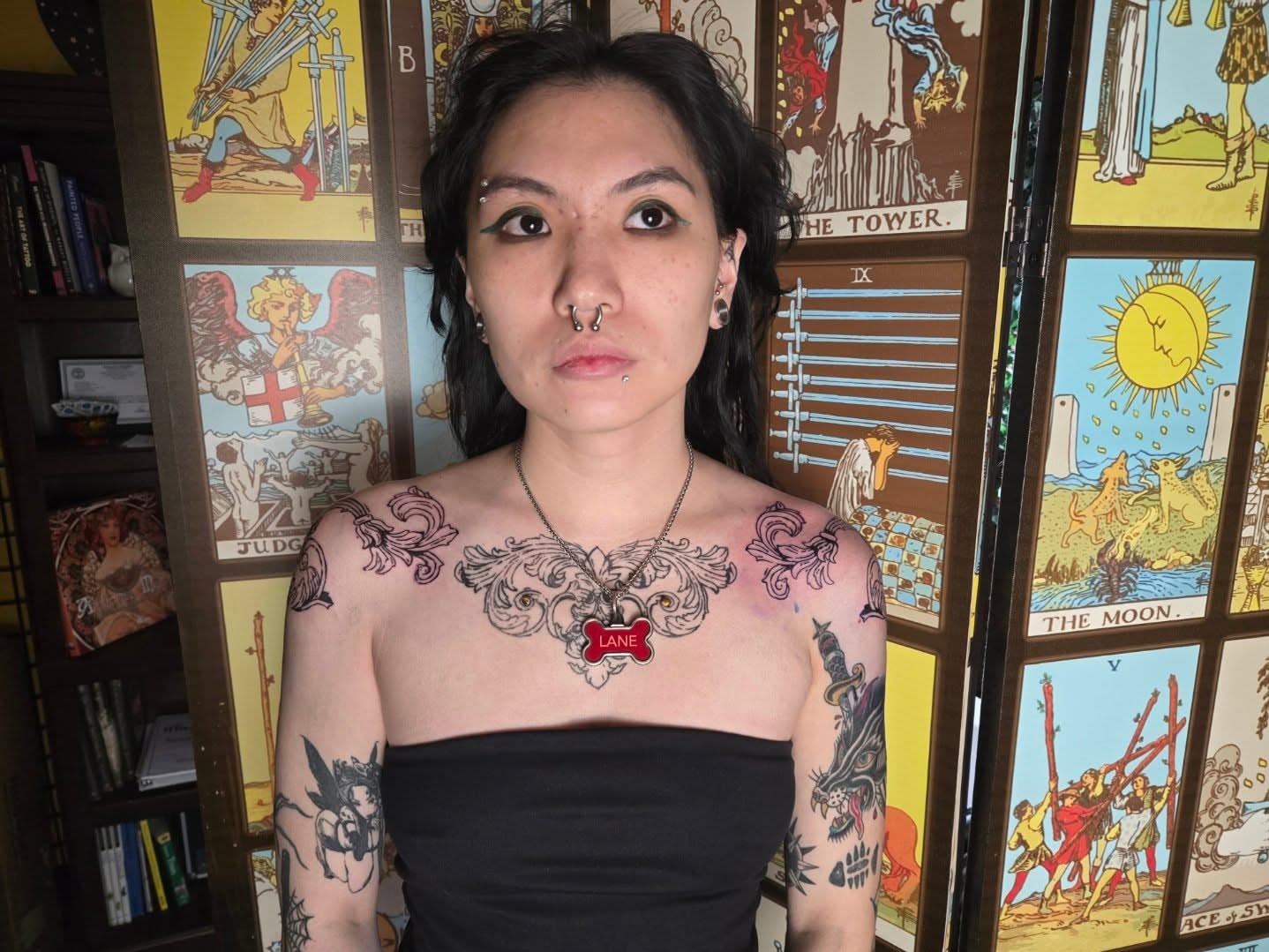 Bird American traditional tattoo on the chest by Lane