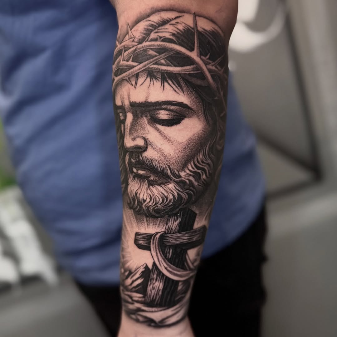 Tattoo by @jesstattooz — realism, black_and_grey