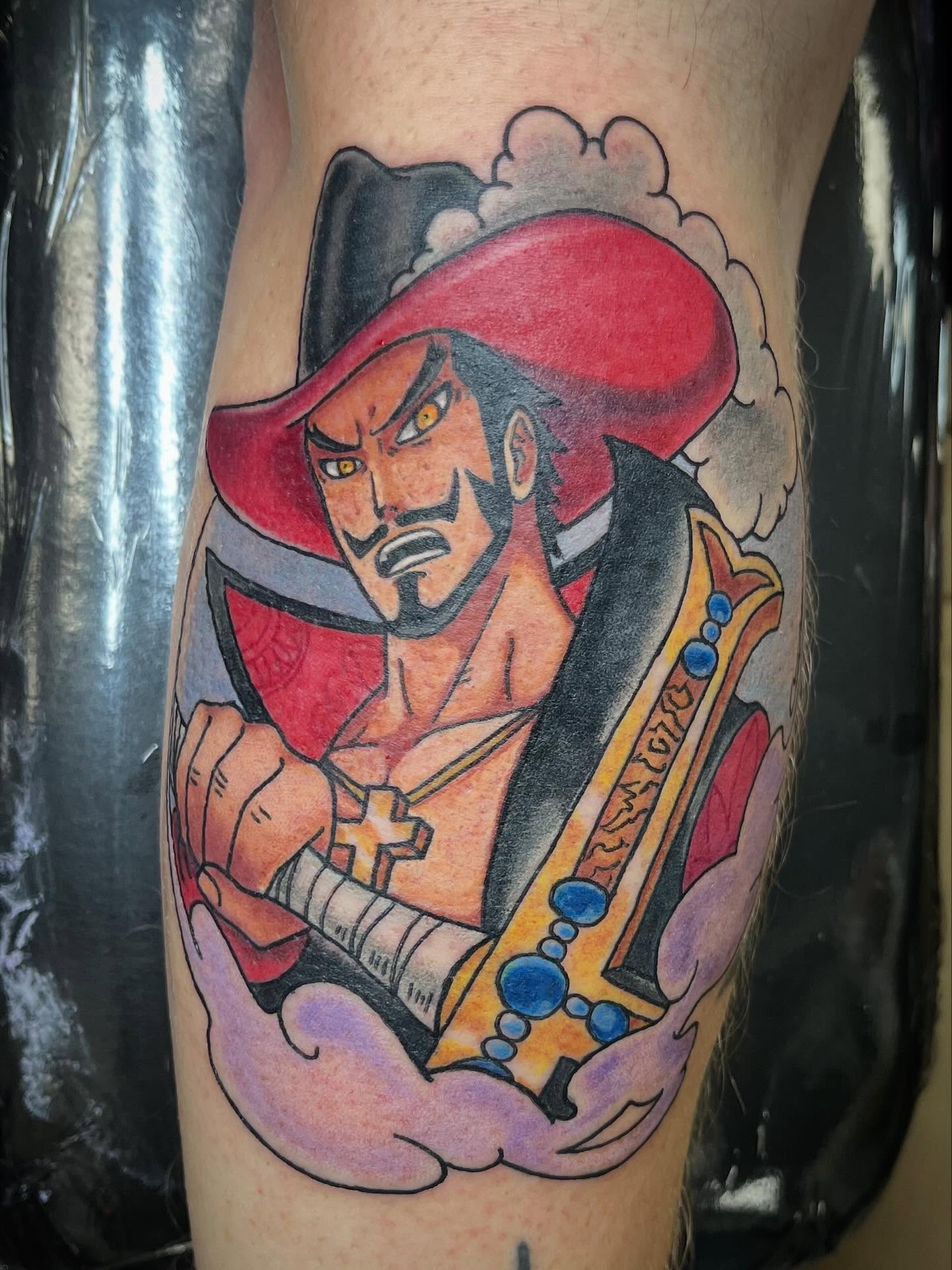 Pirate with sword American traditional tattoo on the forearm by Hit & Run Tattoo, Dayton, Ohio