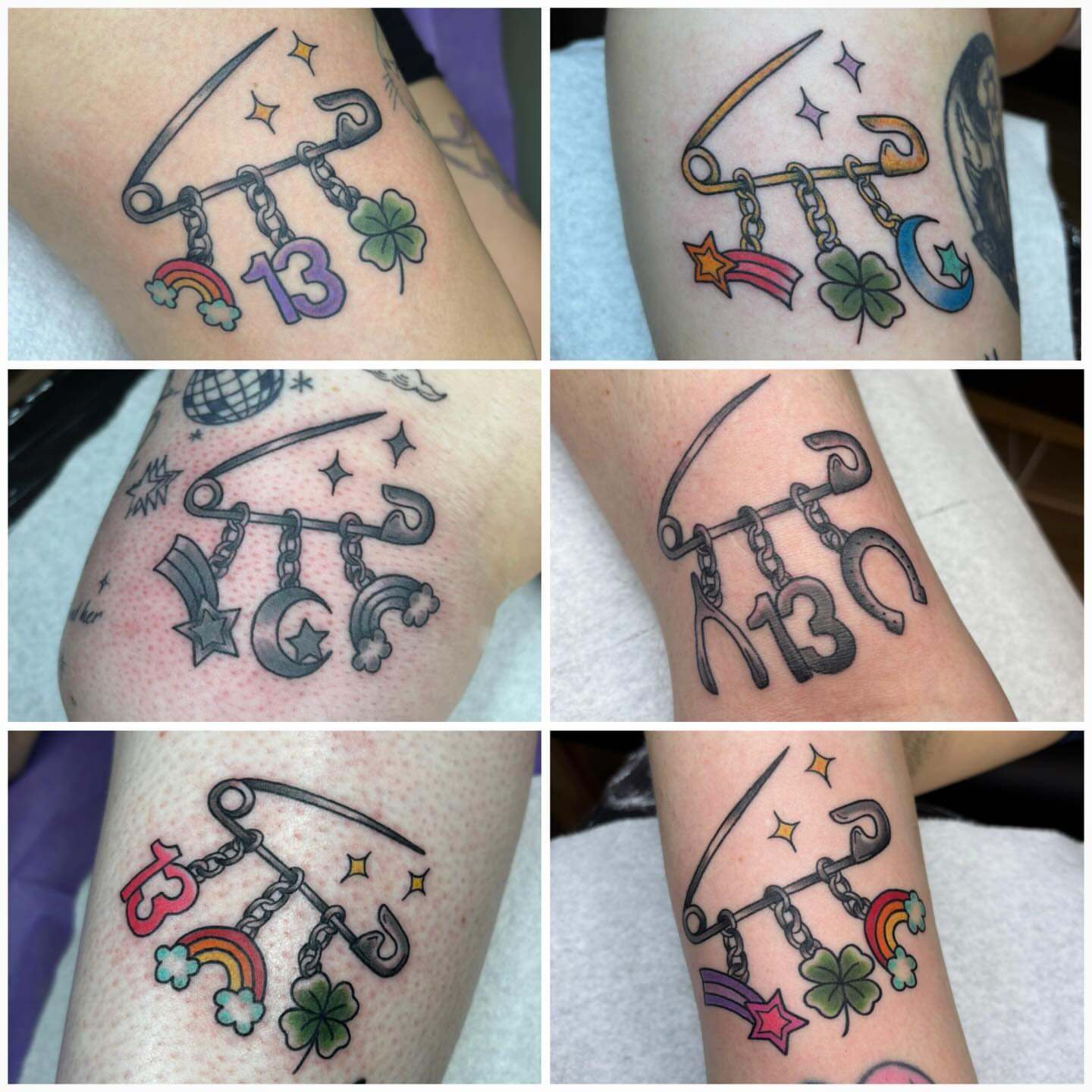 Anchor and charms American traditional tattoo on the forearm by Malia Clark