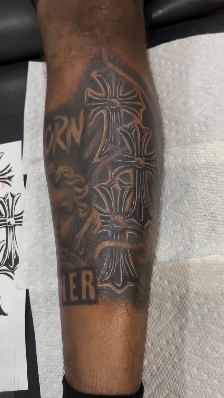 Tattoo by @teeski_ink — black_and_grey, realism