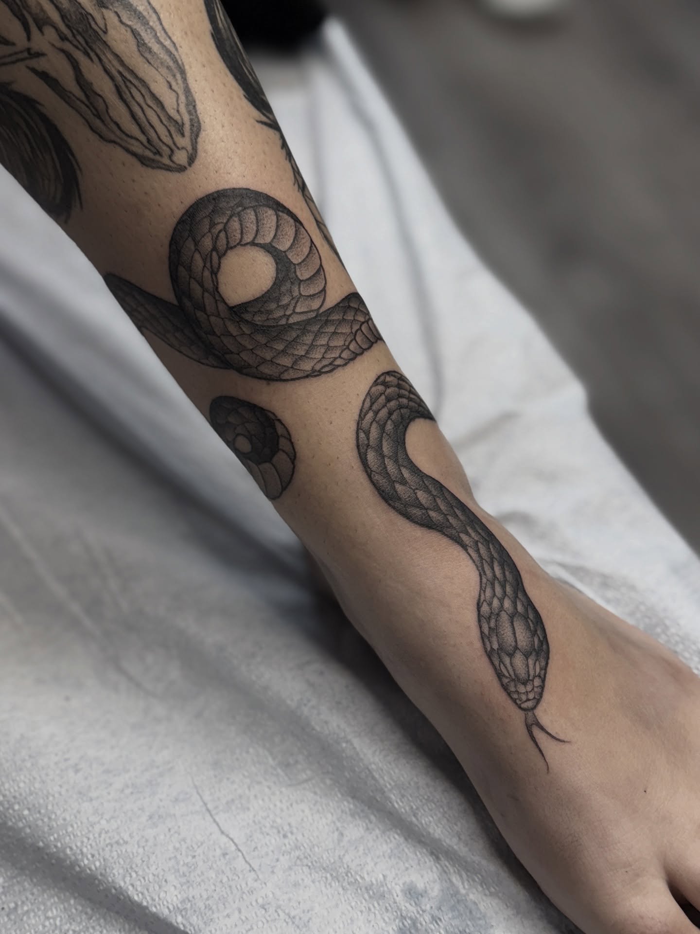 Tattoo by @welpfu — black_and_grey