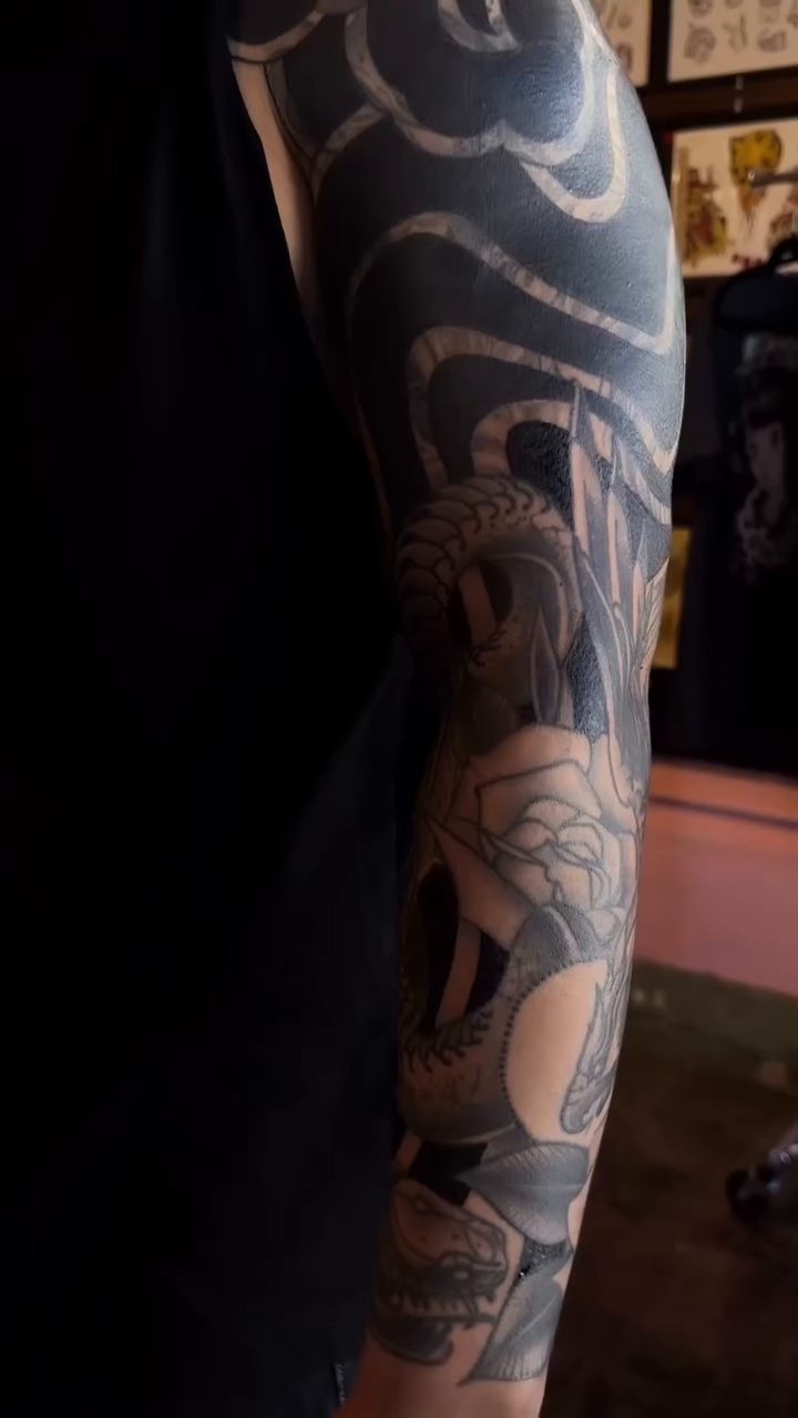 Dragon and clouds japanese irezumi tattoo by Storm Smith