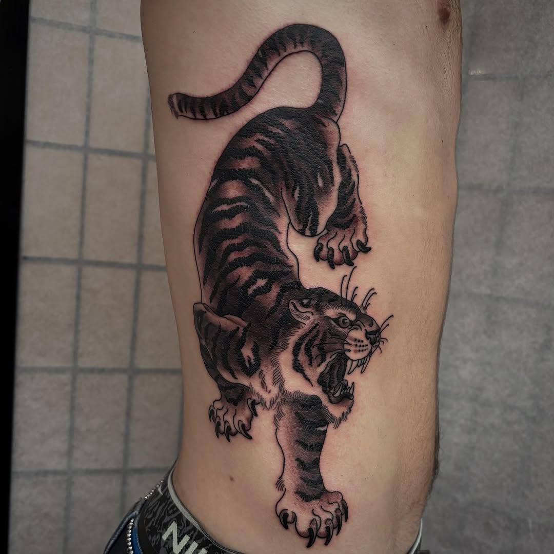Tattoo by @a_m_bailey_ — japanese_irezumi, black_and_grey