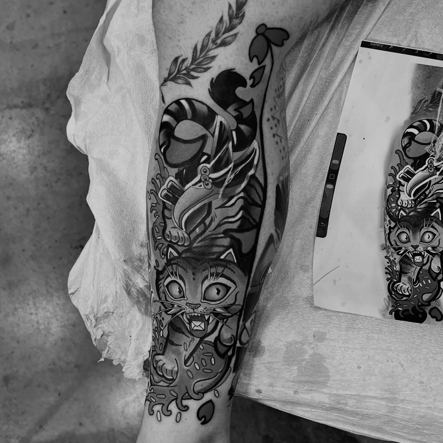 Tattoo by @randy_templin_ — american_traditional, black_and_grey