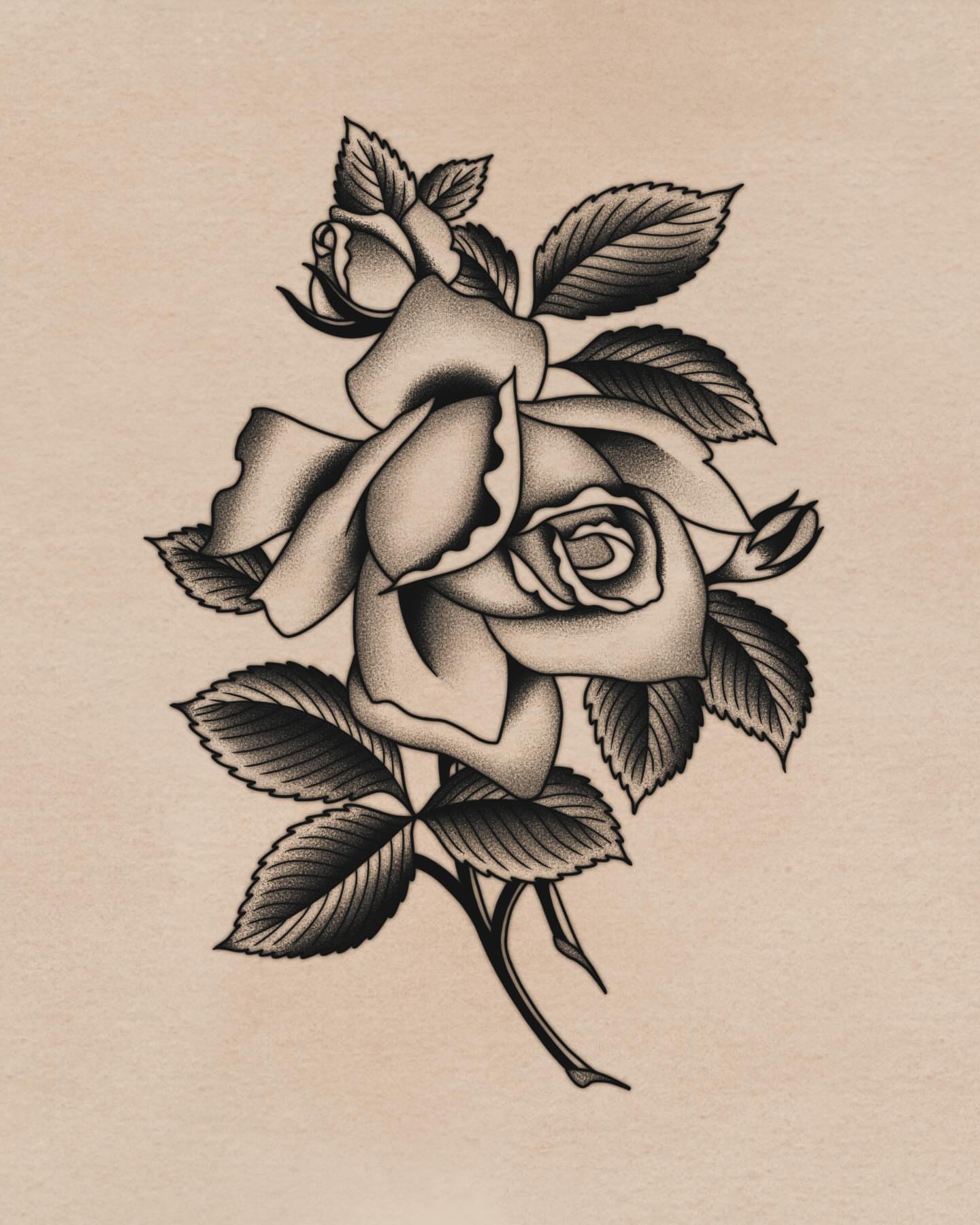 Rose black and grey tattoo by Lucas Naganuma