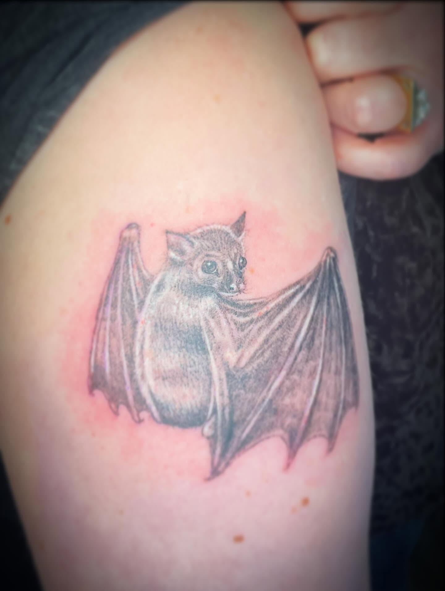 Tattoo by @mstarkweatherart — black_and_grey