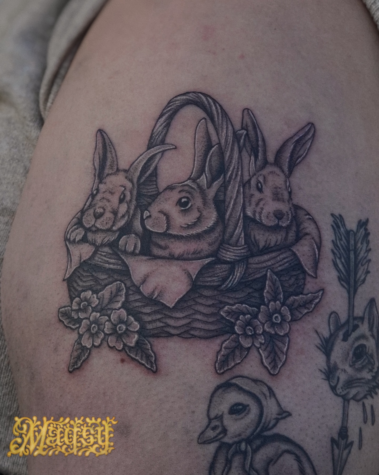 Tattoo by @artofmagsy — black_and_grey