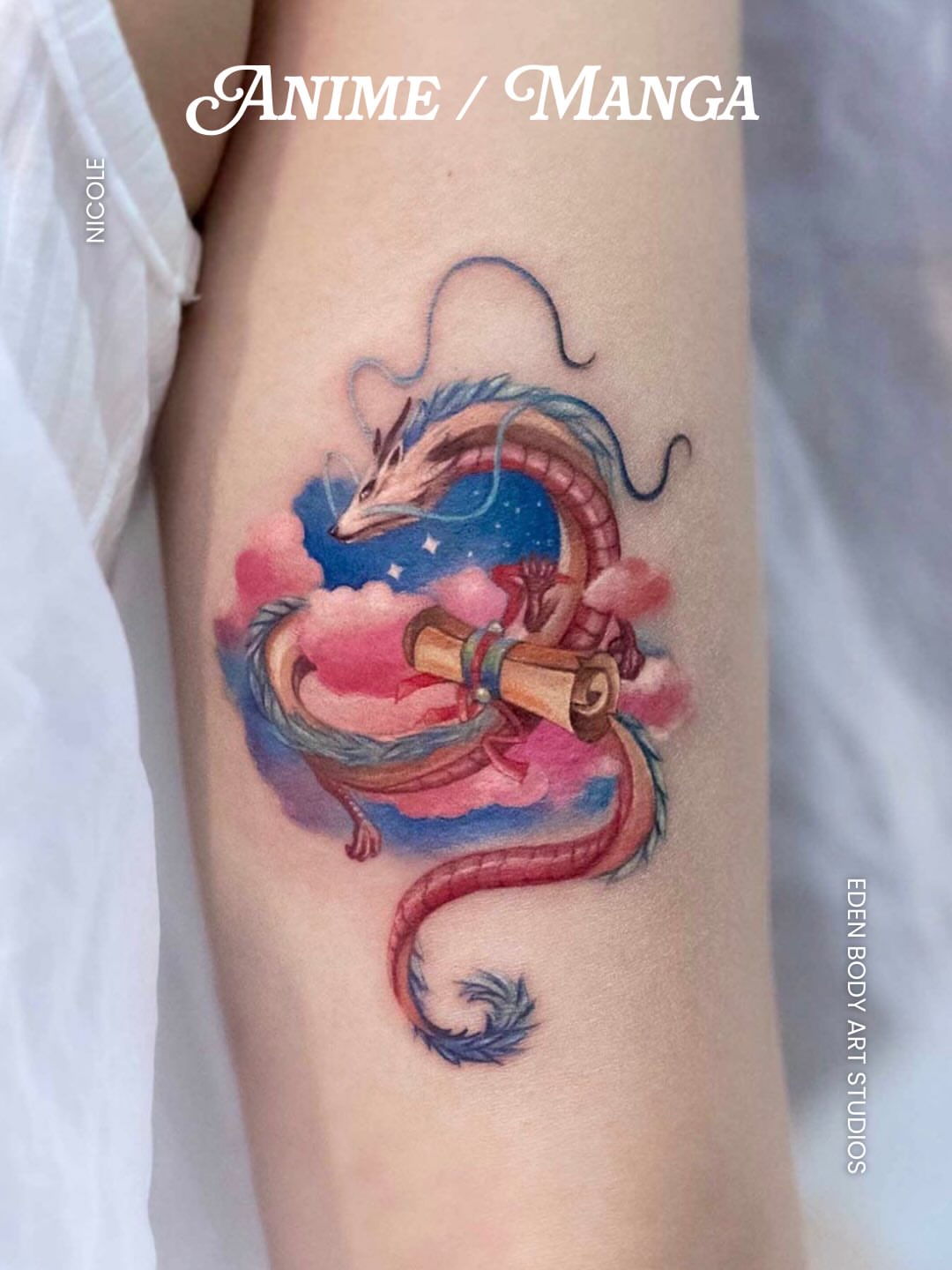 Dragon anime tattoo on the forearm by 𝐍𝐈𝐂𝐎𝐋𝐄 𝐋