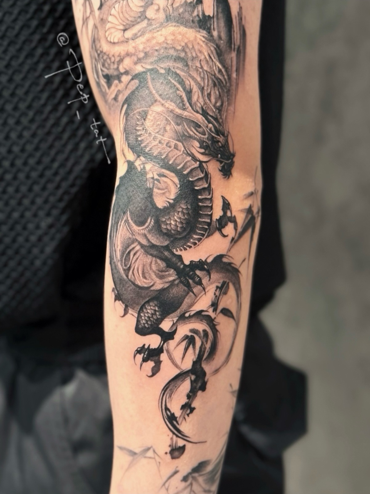 Dragon realism tattoo on the forearm by 𝕁𝕖𝕞, Richmond, British Columbia
