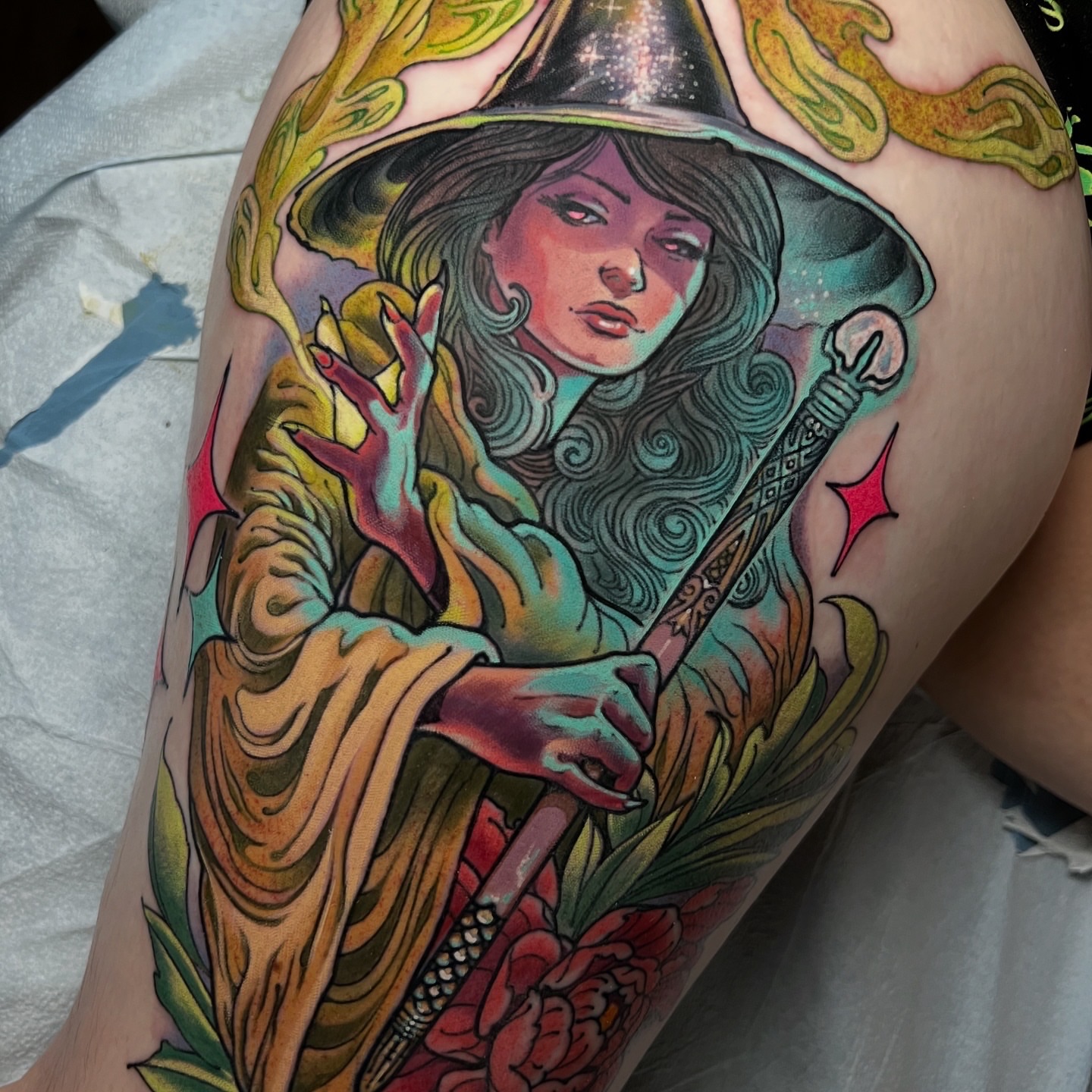 Tattoo by @fredd.chino.tattoos — american_traditional, dotwork