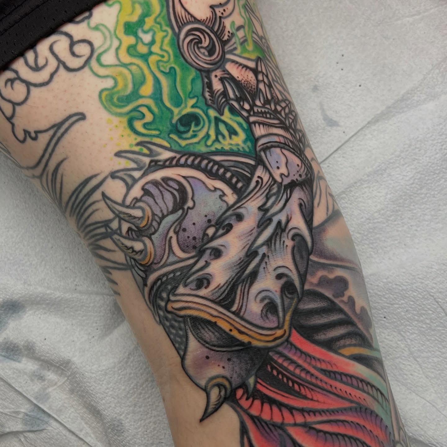 Tattoo by @fredd.chino.tattoos — american_traditional, dotwork