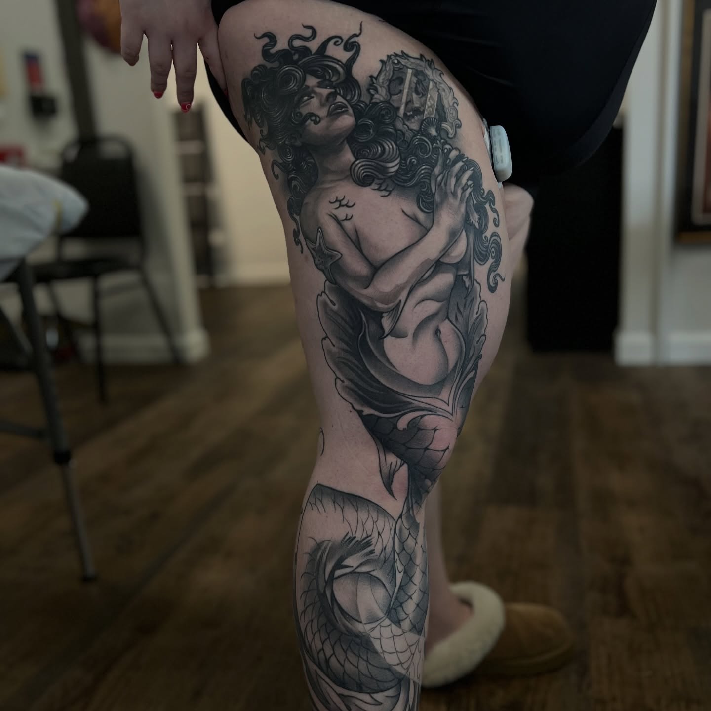 Tattoo by @fredd.chino.tattoos — black_and_grey, realism