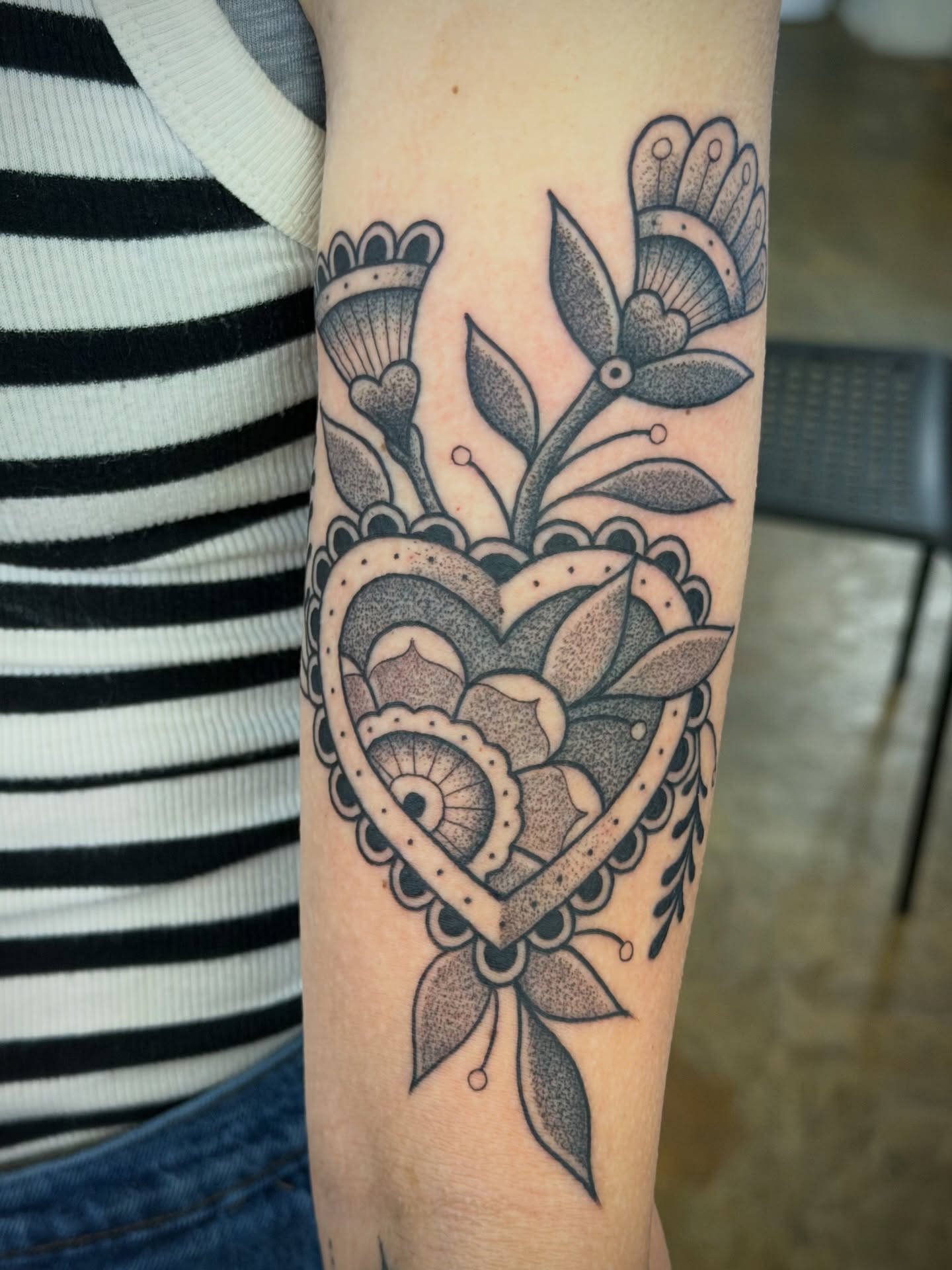 Tattoo by @scruffy_tattooer — dotwork, ornamental