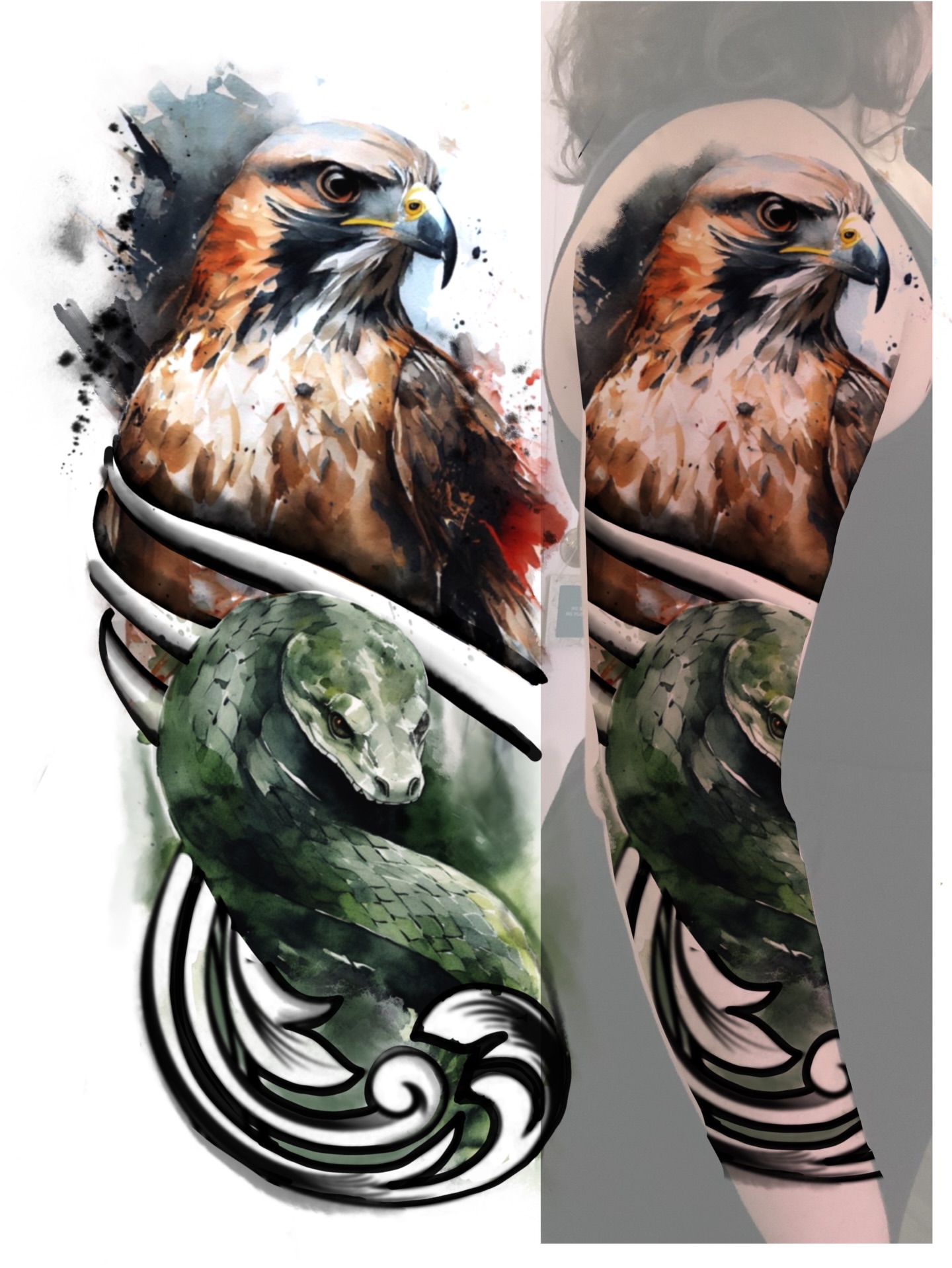 Tattoo by @hunminji — realism, watercolor