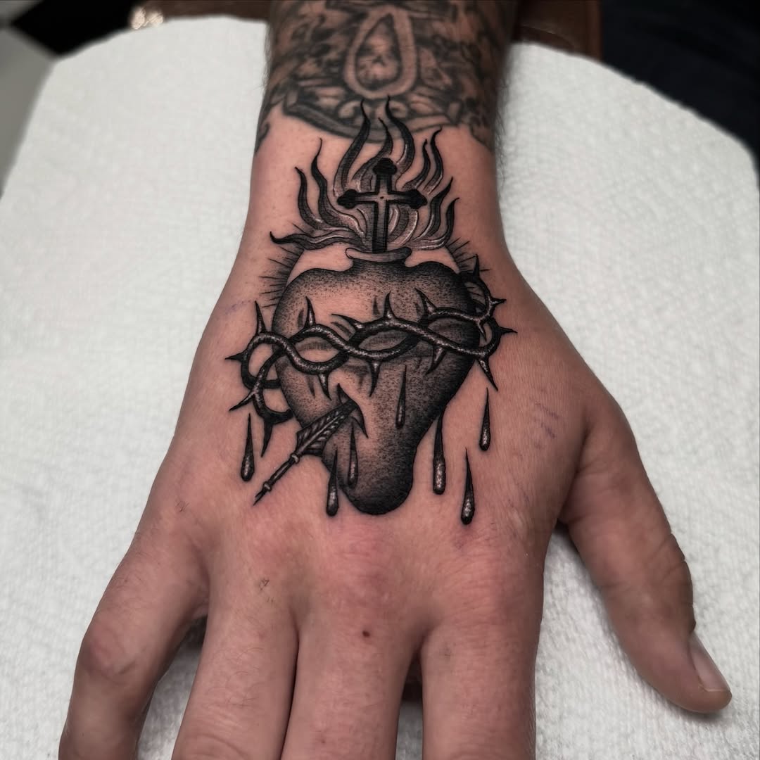 Tattoo by @matthewthomastattoo — black_and_grey, dark_realism