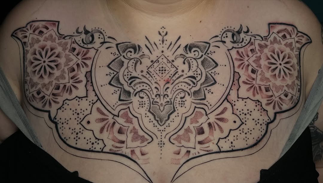 Tattoo by @rad.bananza — dotwork, ornamental