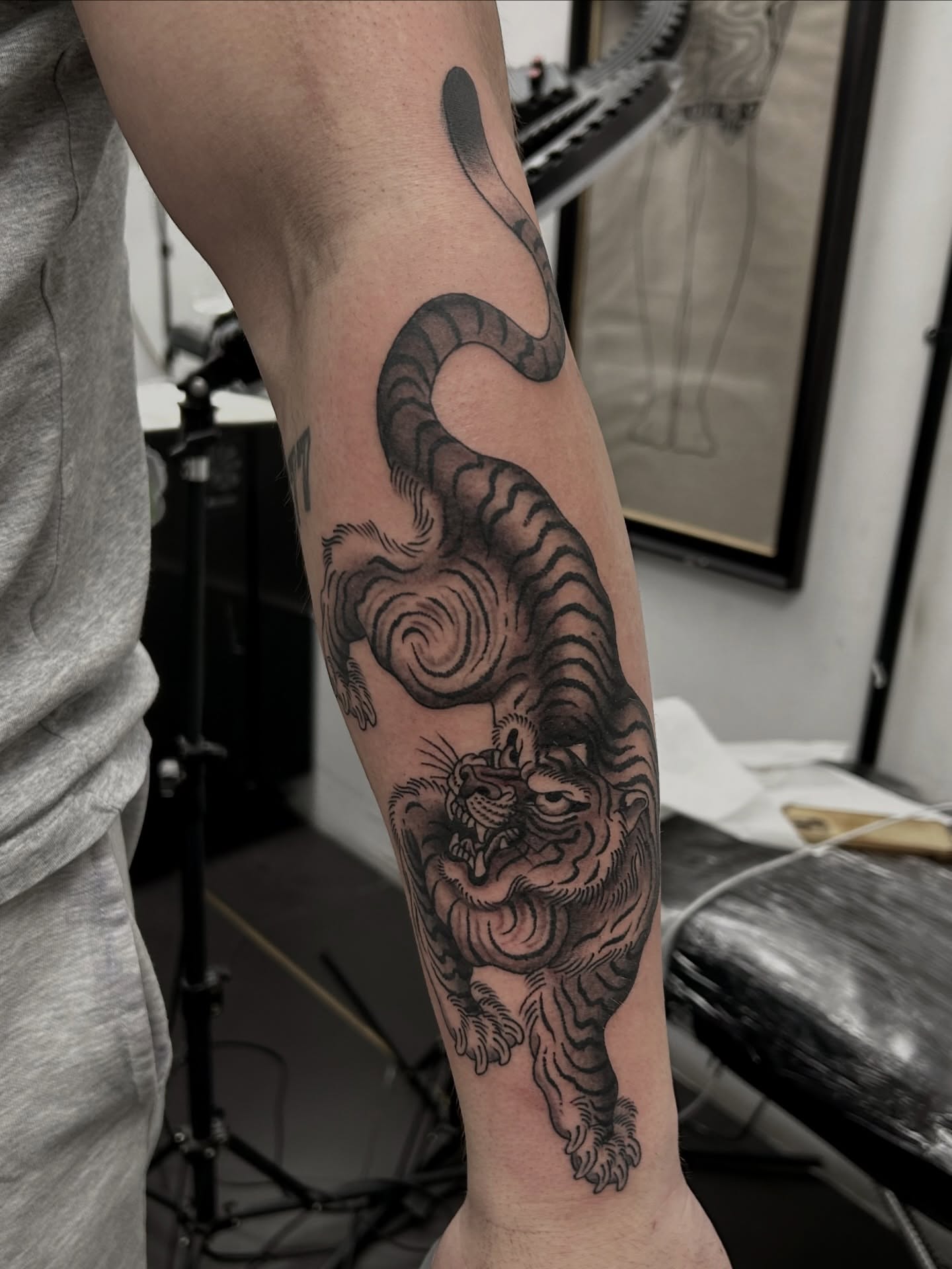 Tattoo by @barneycolestattoo — black_and_grey