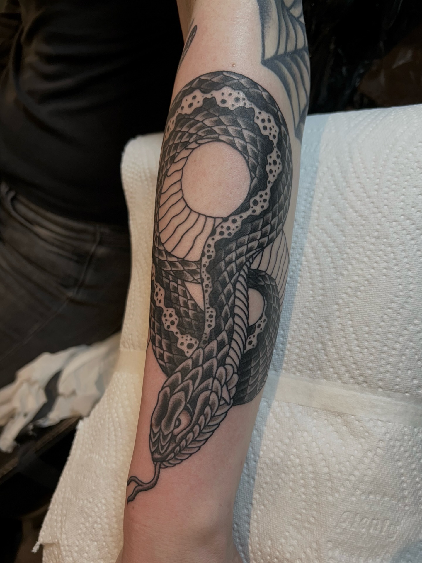 Tattoo by @barneycolestattoo — black_and_grey