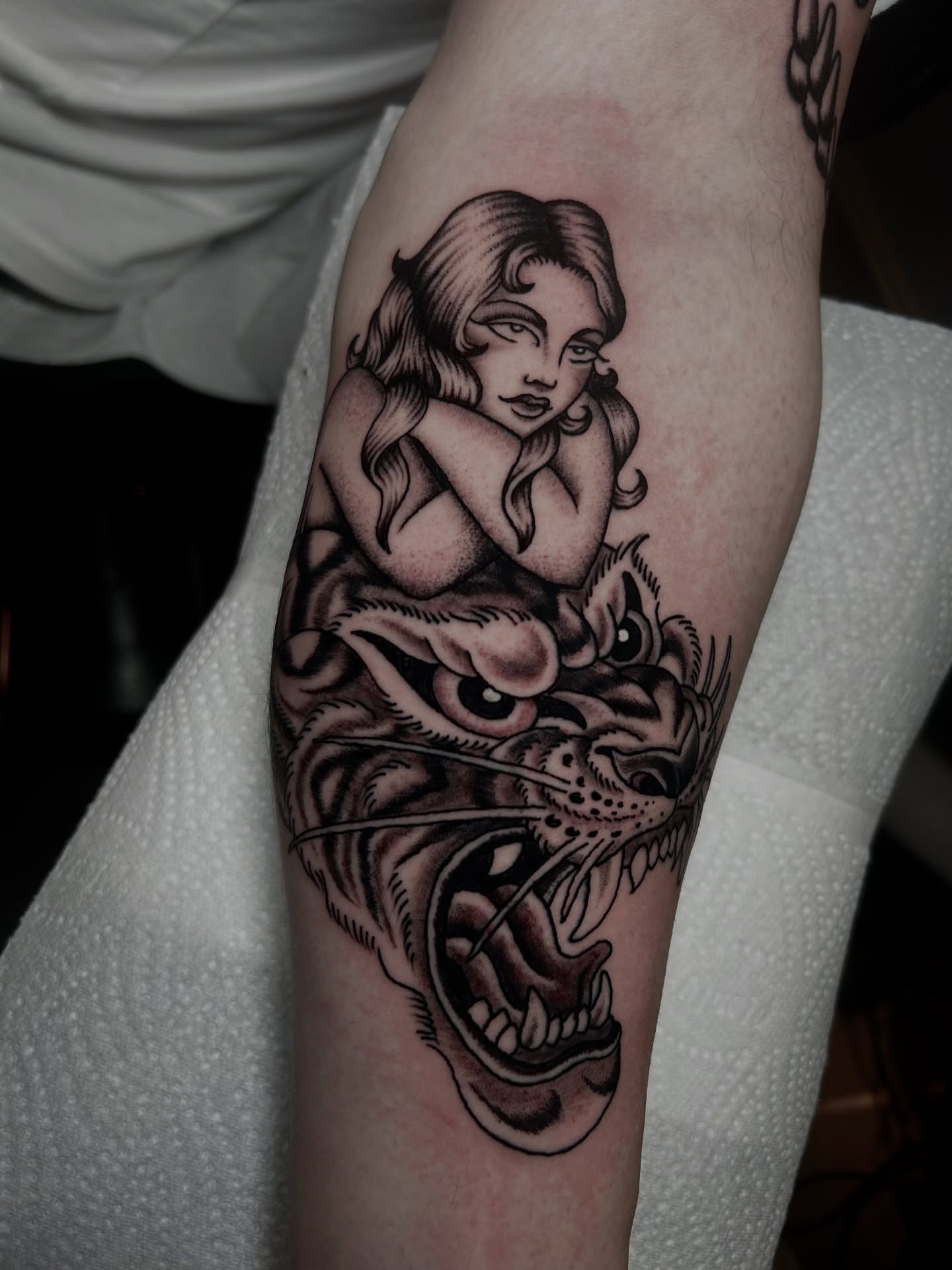 Tattoo by @barneycolestattoo — american_traditional, black_and_grey